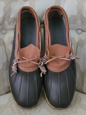 LL BEAN RUBBER DUCK SHOES WATERPROOF UNLINED MEN'S SIZE 12 WIDE